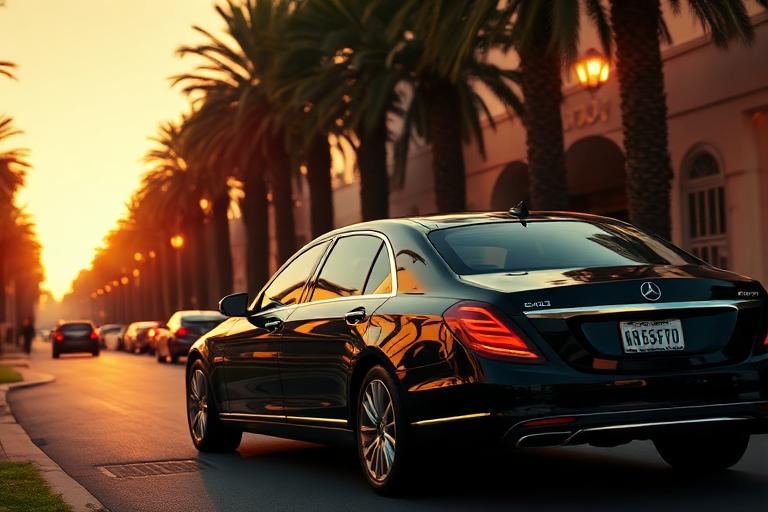 Chauffeur privé à Marrakech en berline avec chauffeur dédié devant une villa de luxe